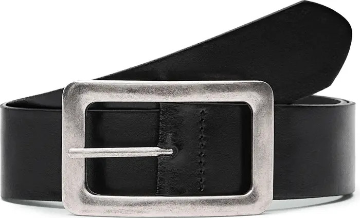 MANGO Square Buckle Leather Belt | Nordstrom | Nordstrom