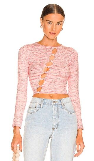 Kai Button Front Top in Pink | Revolve Clothing (Global)