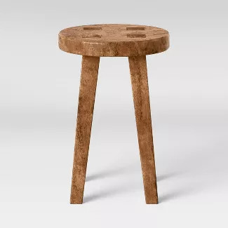 Woodland Carved Wood Accent Table Brown - Threshold™ | Target