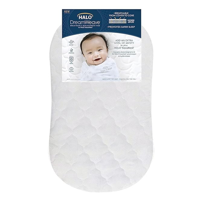HALO DreamWeave Breathable Mesh BassiNest Pad – 100% Washable Cover and Core – Hypoallergenic... | Amazon (US)