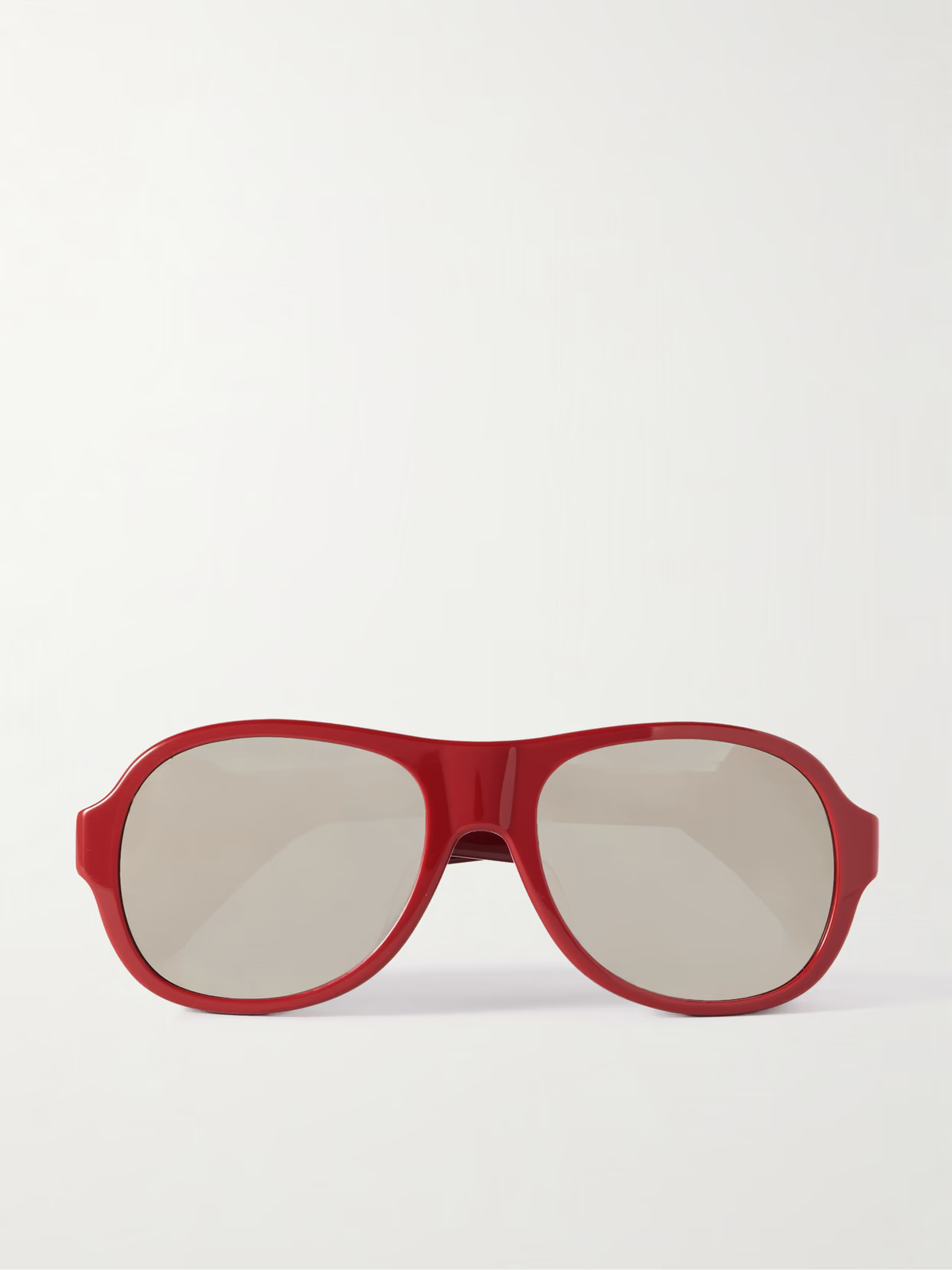 CELINE Eyewear - Aviator-style Acetate And Leather Sunglasses - Red | NET-A-PORTER (US)