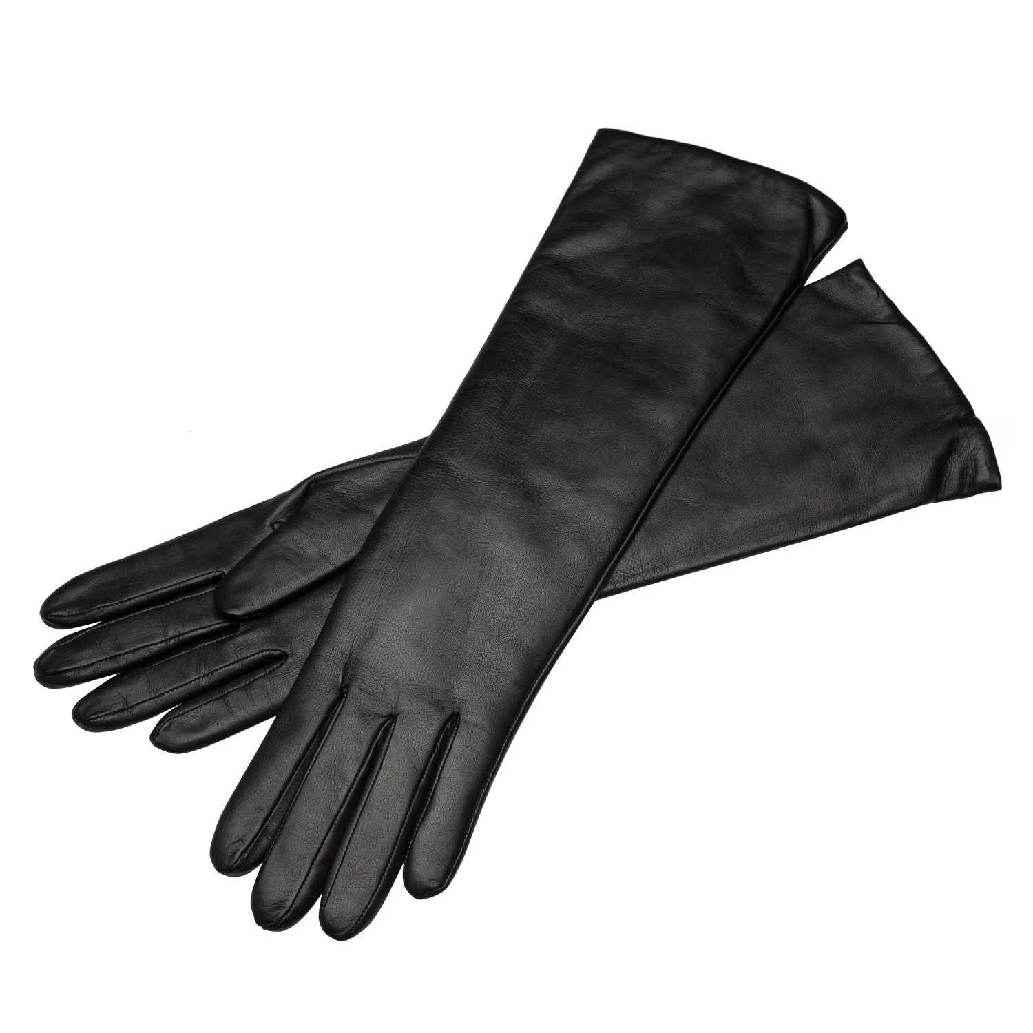 Marsala Long - Women's Leather Gloves In Black Nappa Leather | Wolf & Badger