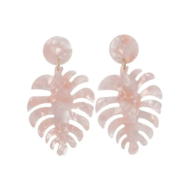 Miuline Acrylic Earrings For Women Statement Palm Leaf Earrings Simple Drop Dangle Earrings Leopa... | Walmart (US)