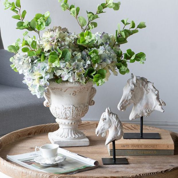 Cement Horse Head Statue on Stand | Antique Farm House