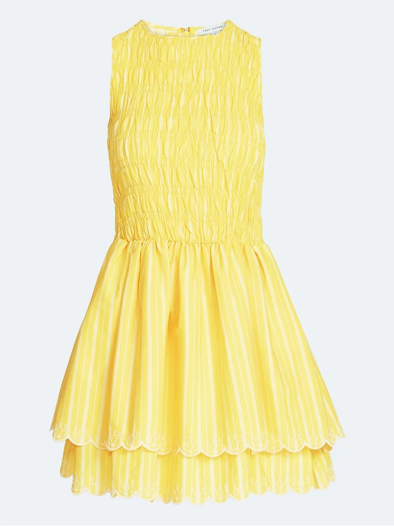 Free Assembly Women's and Women's Plus Smocked Cotton Sleeveless Mini Dress, Sizes XS-4X | Walmart (US)