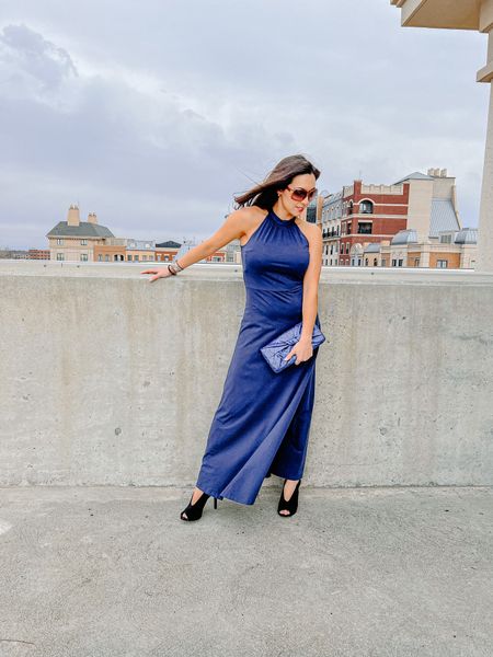 I really need to get a social calendar so I can start wearing all of these beautiful dresses I have 🤣 I love this navy color for this dress.  Now someone please invite me to something so I can wear it. 

#LTKstyletip #LTKunder100