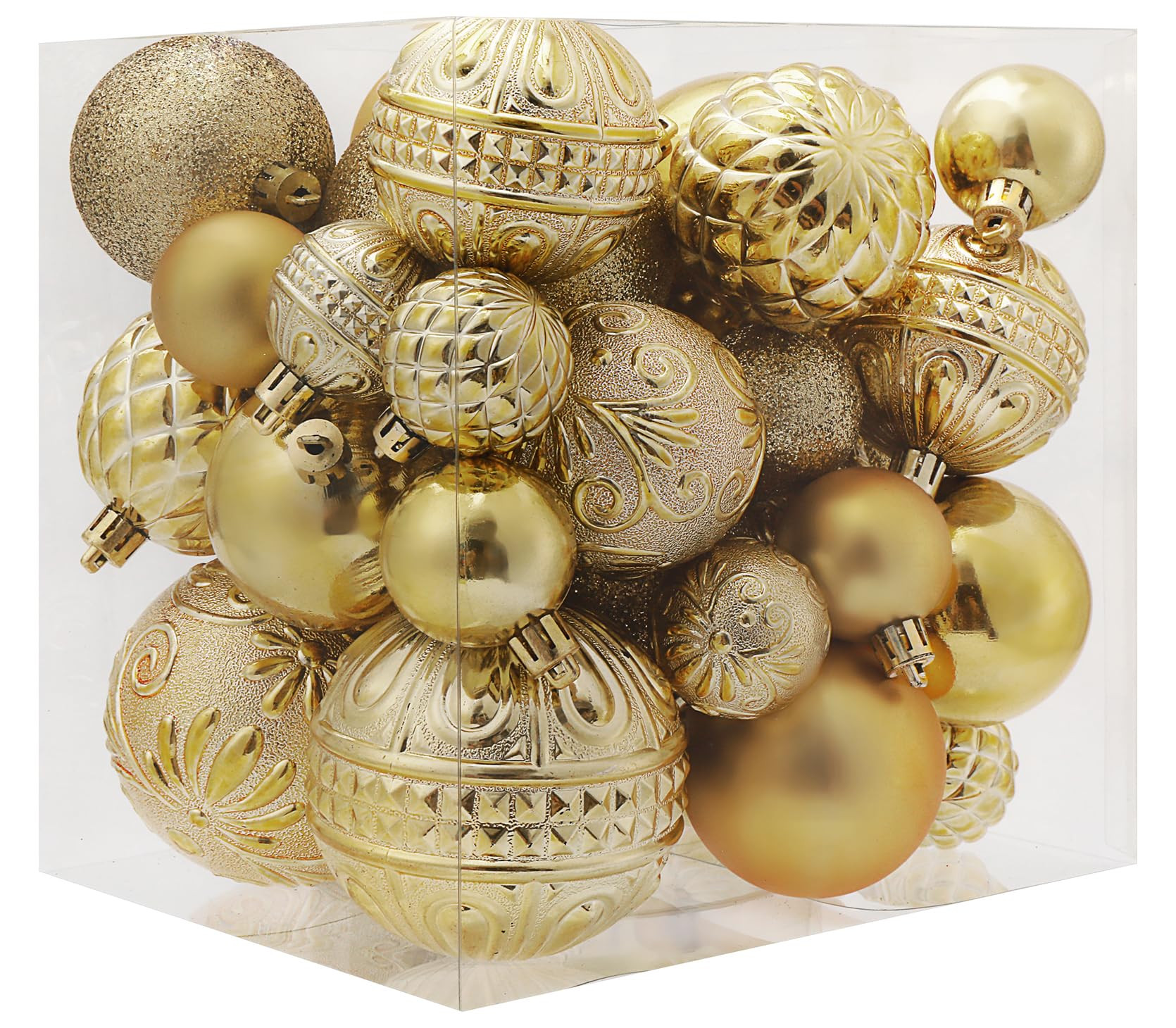 Christmas Ball Ornaments Gold Christmas Tree Decorations with Hang Rope-36pcs Shatterproof Christ... | Amazon (US)