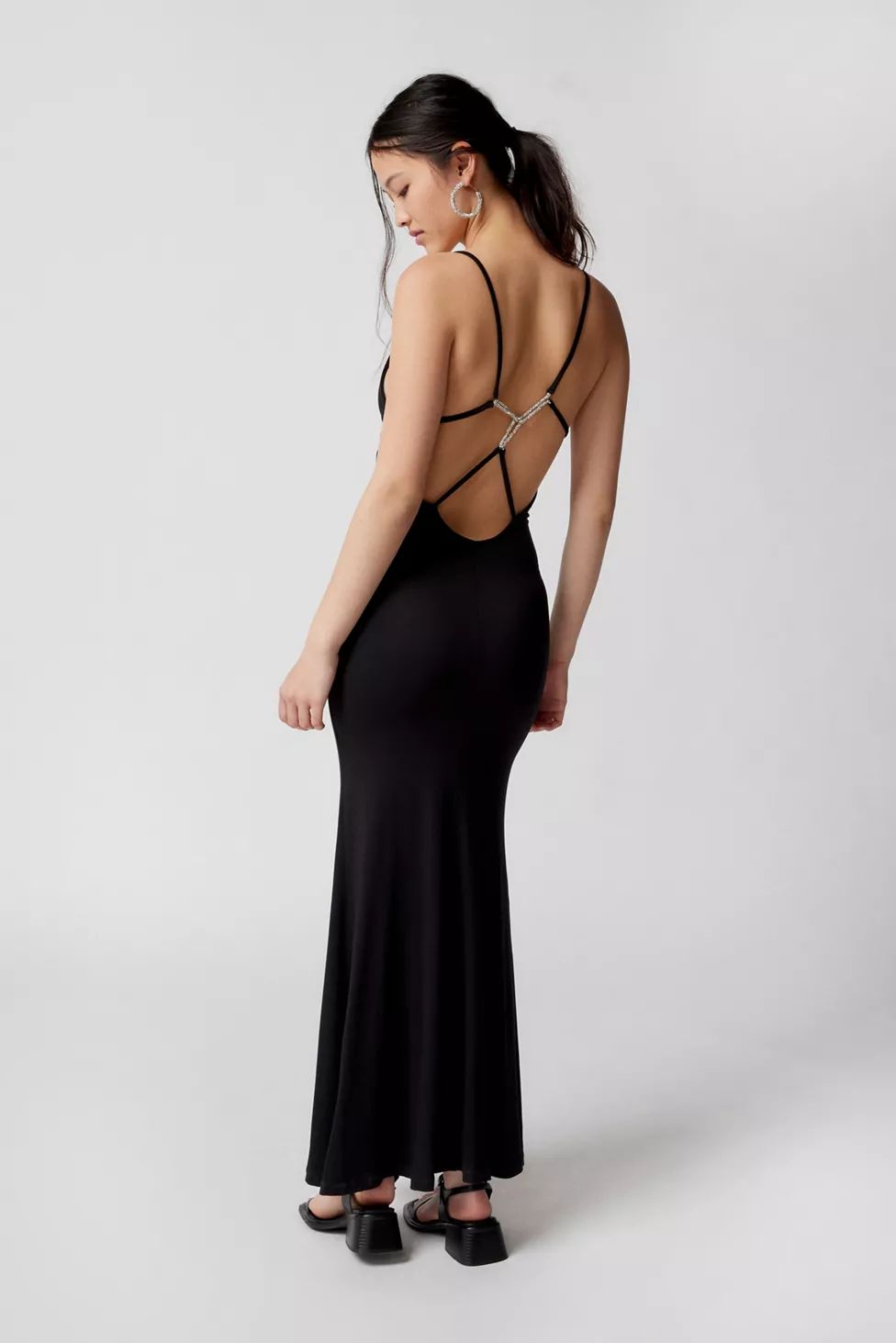 Bardot Victoire Diamante Strappy-Back Maxi Dress | Urban Outfitters (US and RoW)