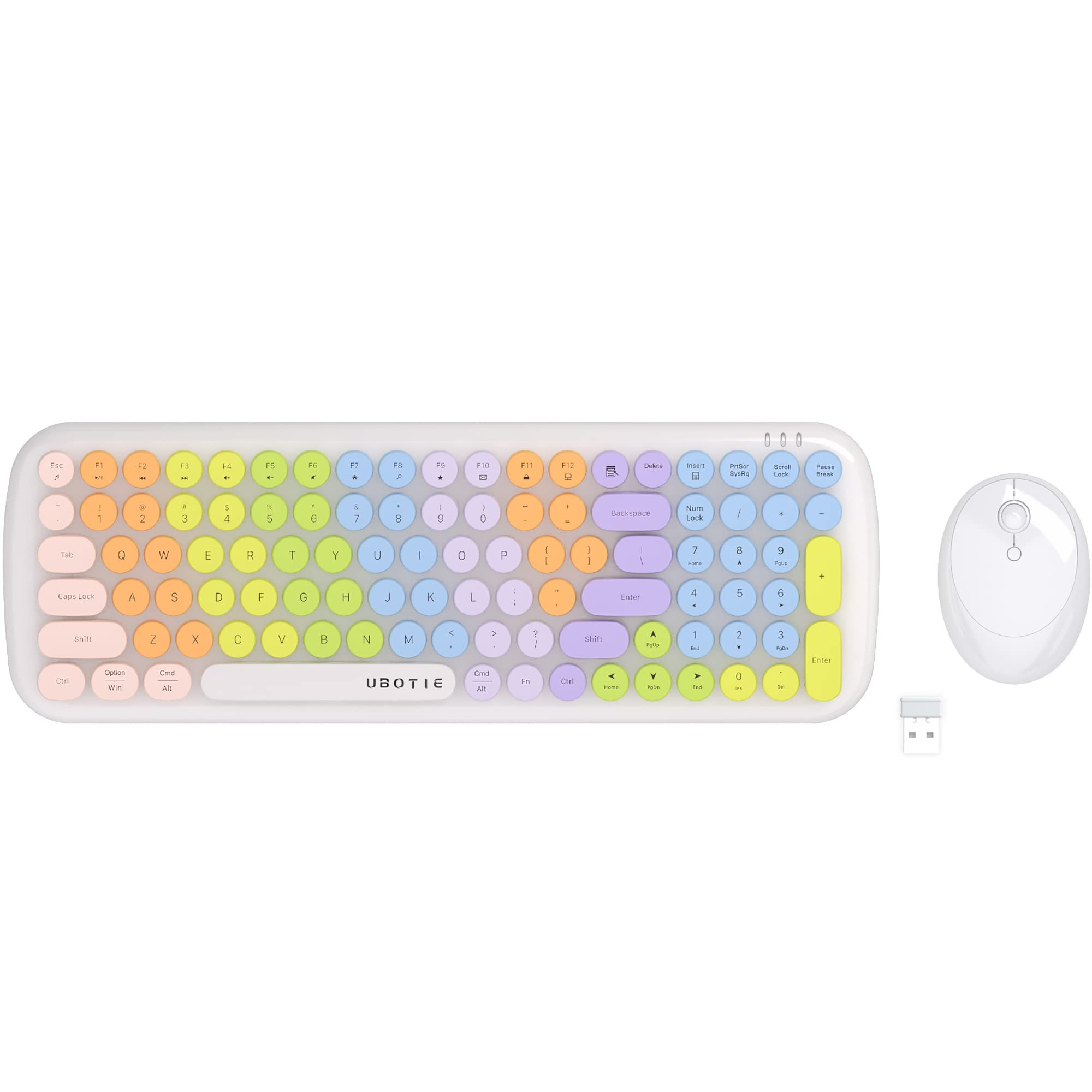 Wireless Keyboards and Mouse Combos, UBOTIE Colorful Gradient Rainbow Colored Retro Typewriter Flexi | Amazon (US)