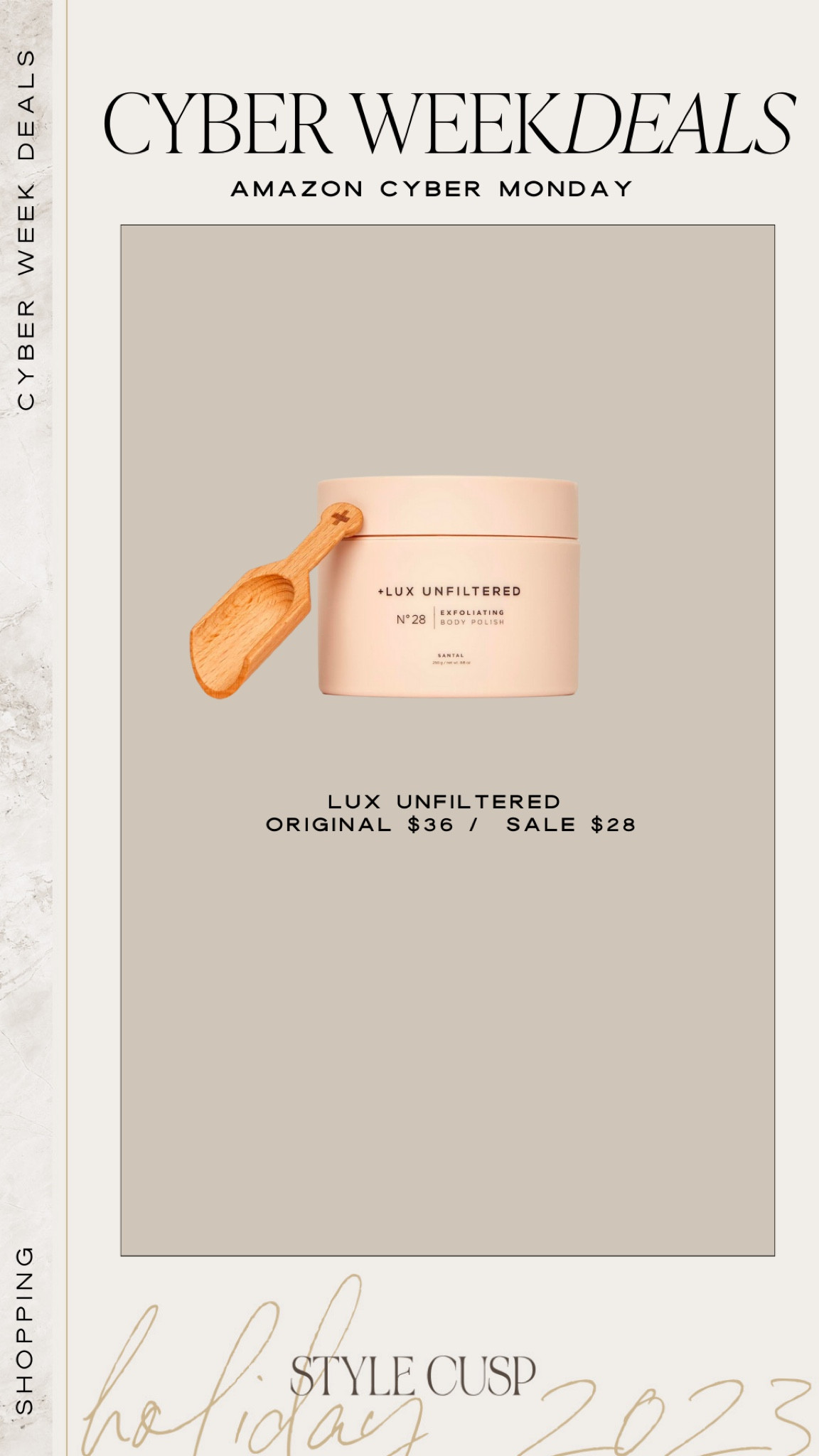 Amazon Cyber Monday Deal! Lux Unfiltered - original $36 / sale $28

Sunless tanning, Amazon sale, tanning sale, cyber Monday sale 

#LTKbeauty #LTKfindsunder50 #LTKCyberWeek