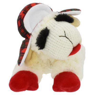 Multipet Holiday Lamb Chop With/Trapper Hat 10.5" Plush Dog Toy-Medium | Target