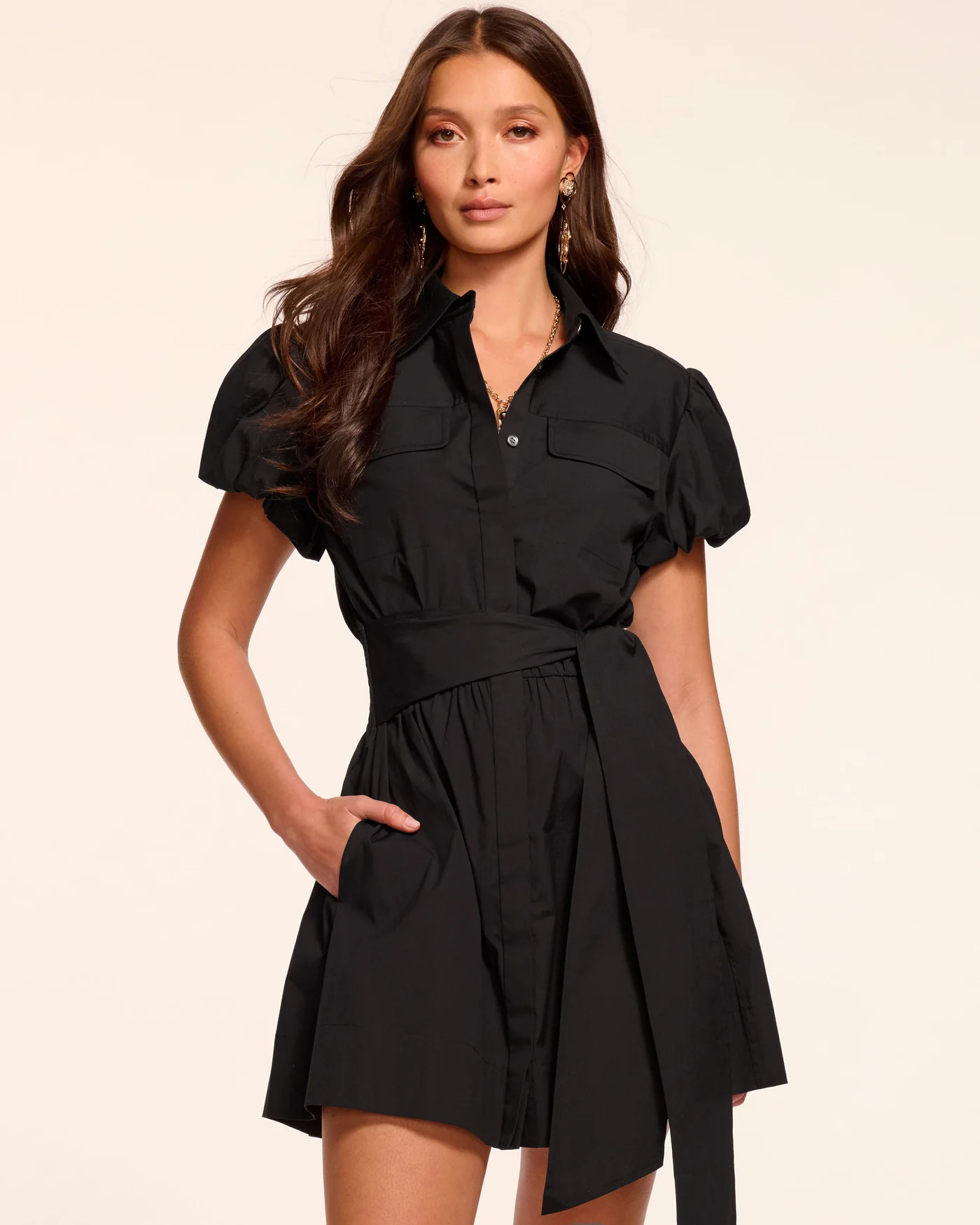 Nicky Cotton Poplin Short Sleeve Mini Dress | Ramy Brook