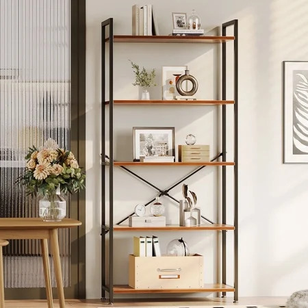 Casacomoda 5-Tier Bookshelf, Freestanding Book Shelf, Home Office Bookcase, Storage Shelving Unit for Bedroom, Living Room, Vintage | Walmart (US)