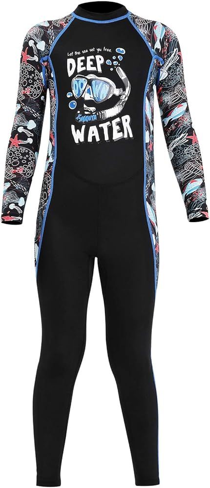 DIVE & SAIL Kids Rash Guard Wetsuit,Youth Girls and Boys Swimsuit One Piece Water Sports Sunsuit ... | Amazon (US)