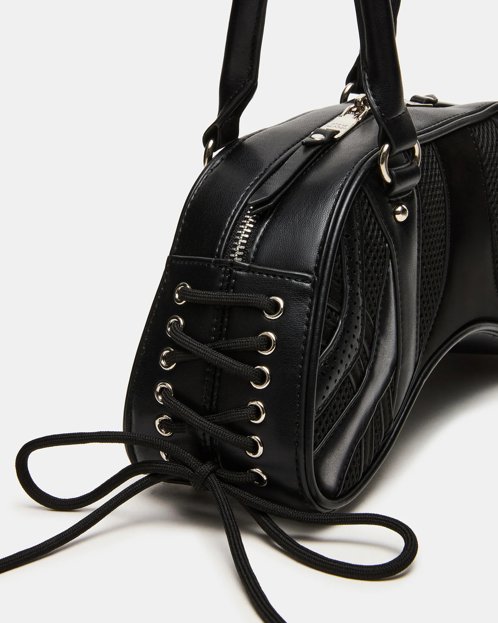 KODY Bag Black Lace-Up Buckle Shoulder Strap Handbag | Steve Madden (US)