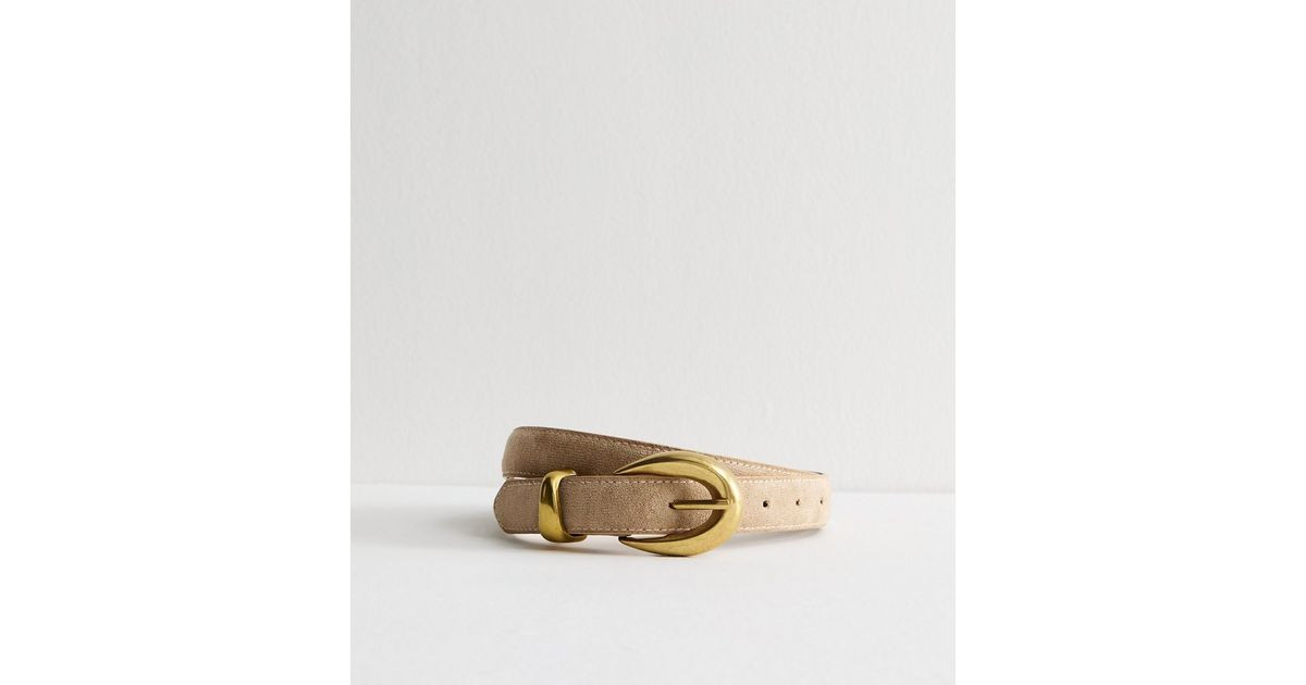 Cream Faux Suede Contrast Stitch Belt | New Look | New Look (UK)