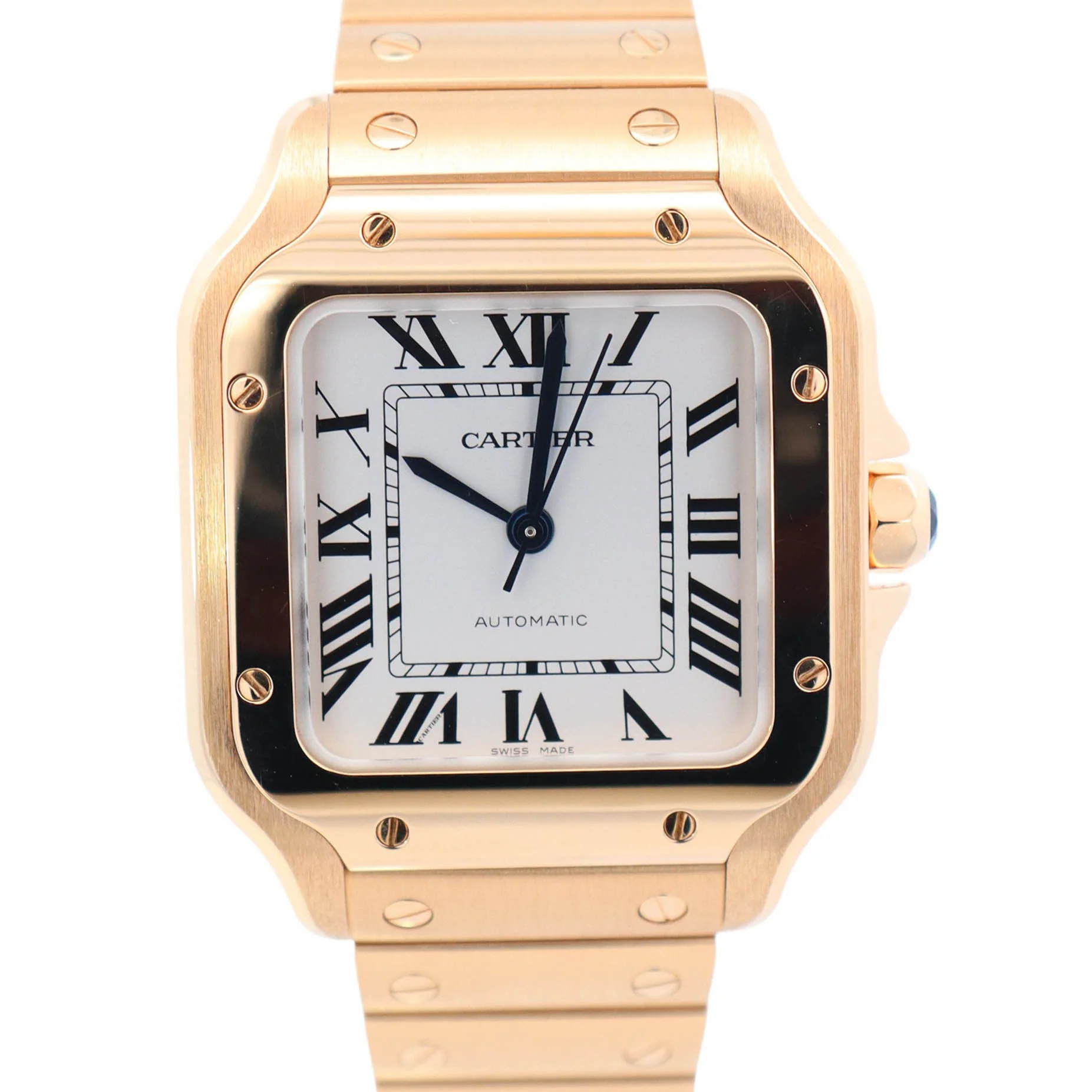 Cartier Santos 35mm Yellow Gold White Dial Watch Ref# WGSA0030 | Happy Jewelers
