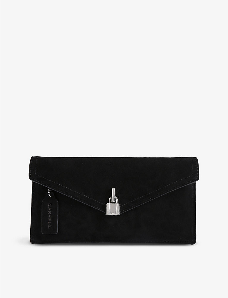 Vanity suede clutch bag | Selfridges