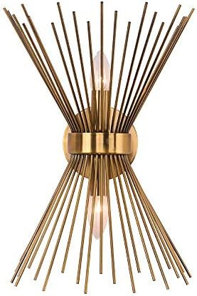 EDISLIVE 2-Light Vanity Light Mid-Century Modern Starburst Wall Sconce Lamp Sunburst Sconce Gold ... | Amazon (US)