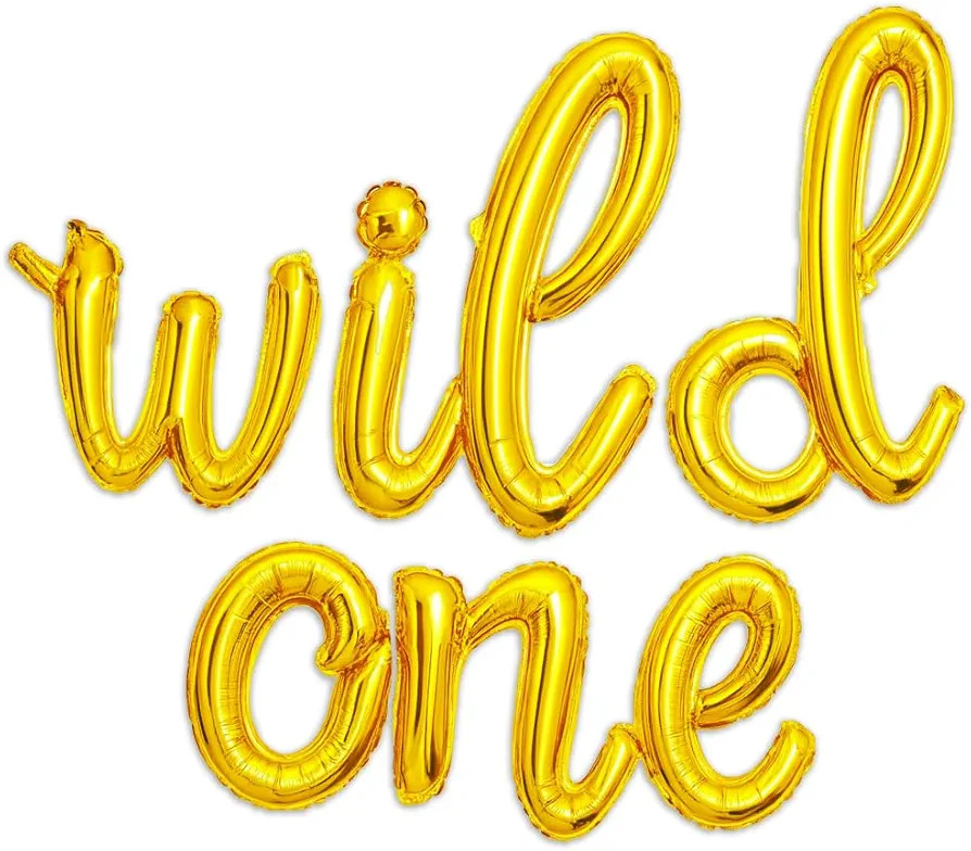 Wild One Cursive Letter Balloons - First Birthday Decorations For A Baby Boy & Baby Girl Party Su... | Amazon (US)