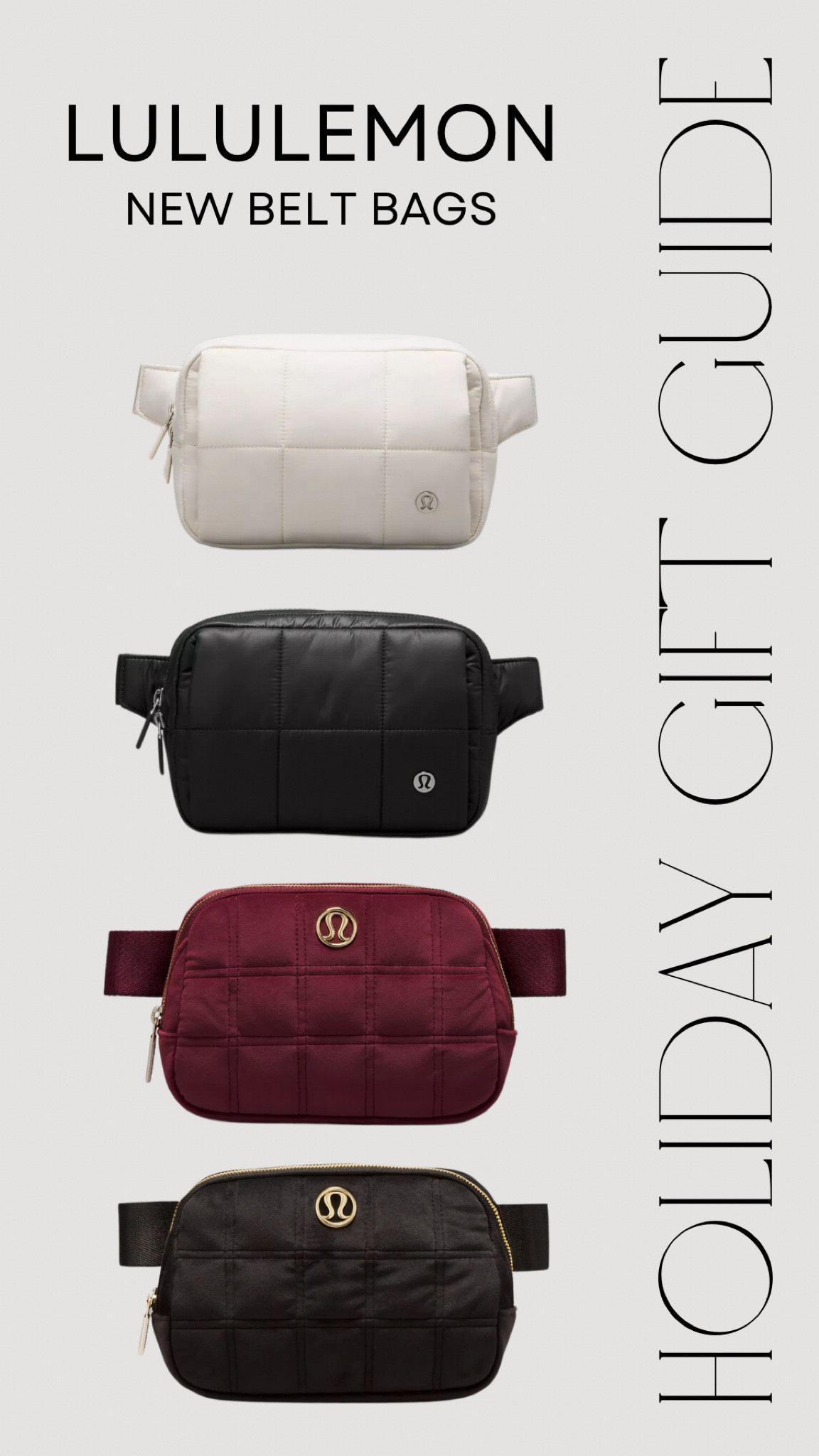Cutie new holiday belt bags! 

Velour and puff 😍

Lululemon
Belt bags
Fanny pack
Gifts for her
Gift ideas
Gift guide
Gifts for girls

#LTKGiftGuide #LTKstyletip #LTKHoliday
