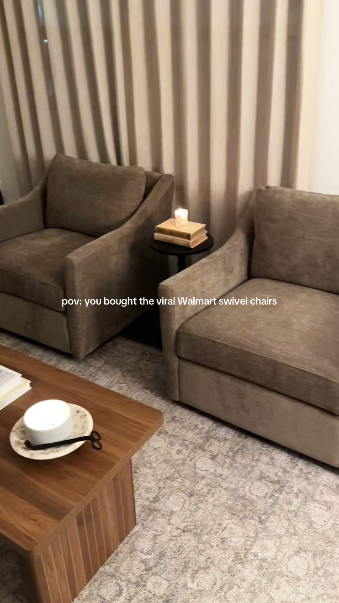 Walmart brown swivel chairs 

#LTKHome #LTKSaleAlert