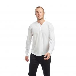 The Long Sleeve Henley - Driggs - White | Mott & Bow