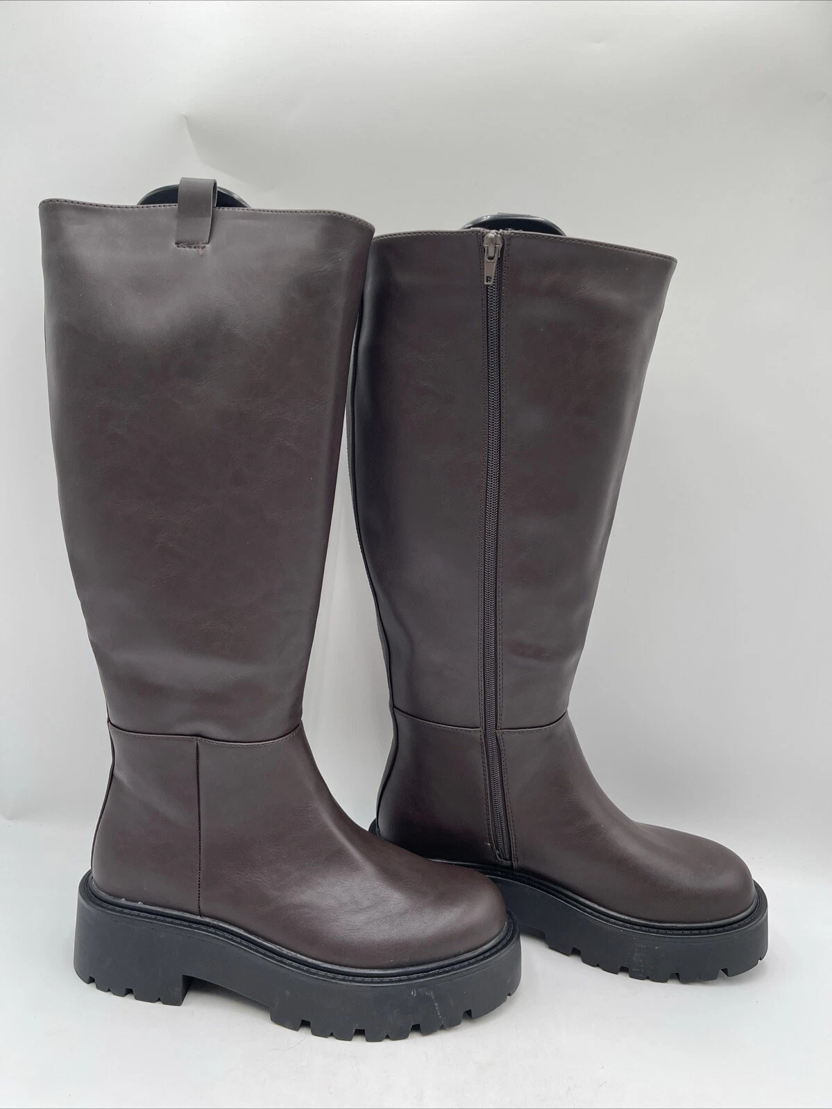 NWB Madden Girl Wmns Crowww Platform Lug Sole Knee High Boots Dark Chocolate 10M | eBay US