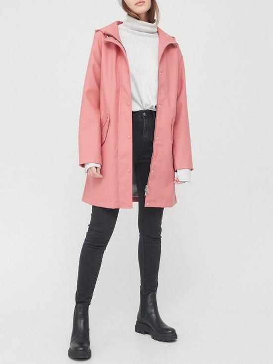 V by Very Rubberised Jacket With A Hood - Rose | Very (UK)