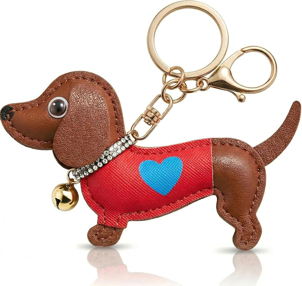 Precision-Stitched Leather Dachshund Keychain, Wiener Dog Bag Charm, Sausage Dog Purse Charm Gift... | Amazon (US)
