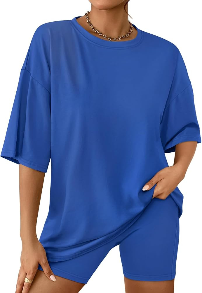 AUTOMET Womens 2 Piece Sets Summer Outfits 2025 Two Piece Lounge Set Matching Clothing Oversized ... | Amazon (US)
