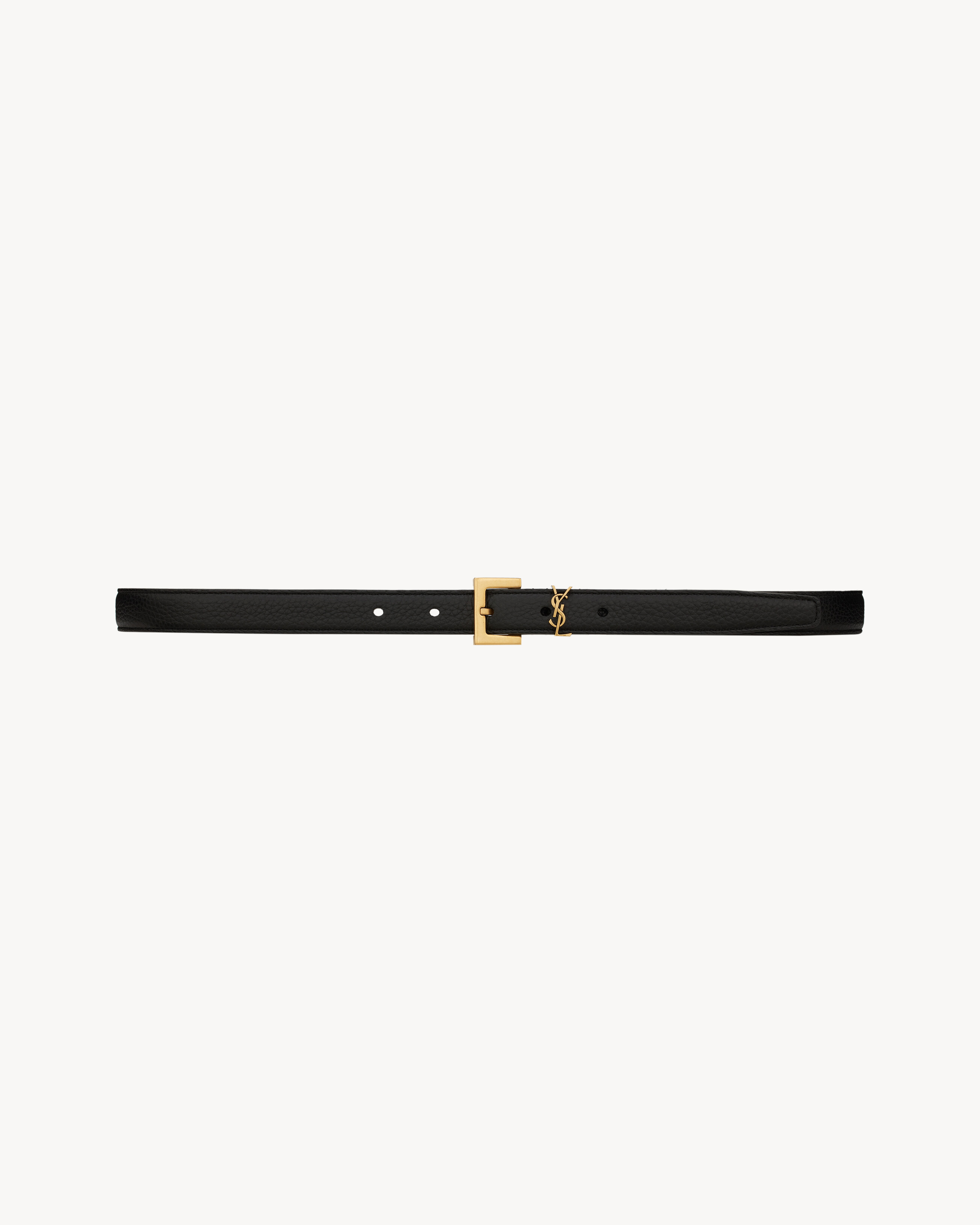 CASSANDRE THIN BELT WITH SQUARE BUCKLE IN GRAINED LEATHER | Saint Laurent Inc. (Global)