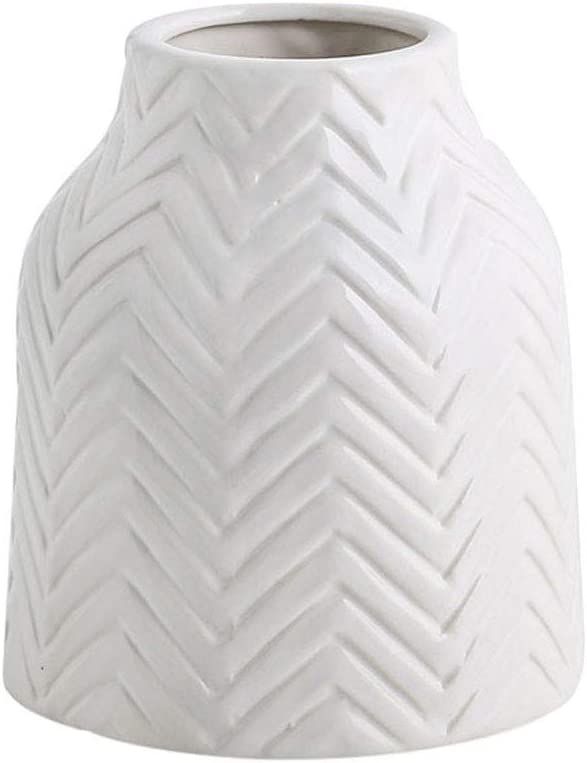 hjn Ceramic Vase- Flower Vase for Centerpieces, Boho vase for Home Decor, Farmhouse White vases f... | Amazon (US)