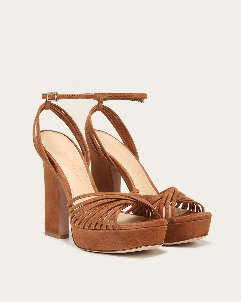 Fletcher Strappy Suede Sandal | Veronica Beard