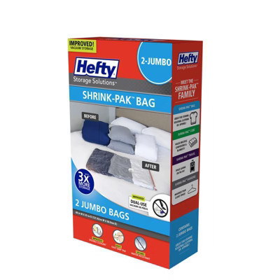 Hefty Shrink-Pak Clear Jumbo Vacuum Cube Storage Bags (Case of 3) | Target