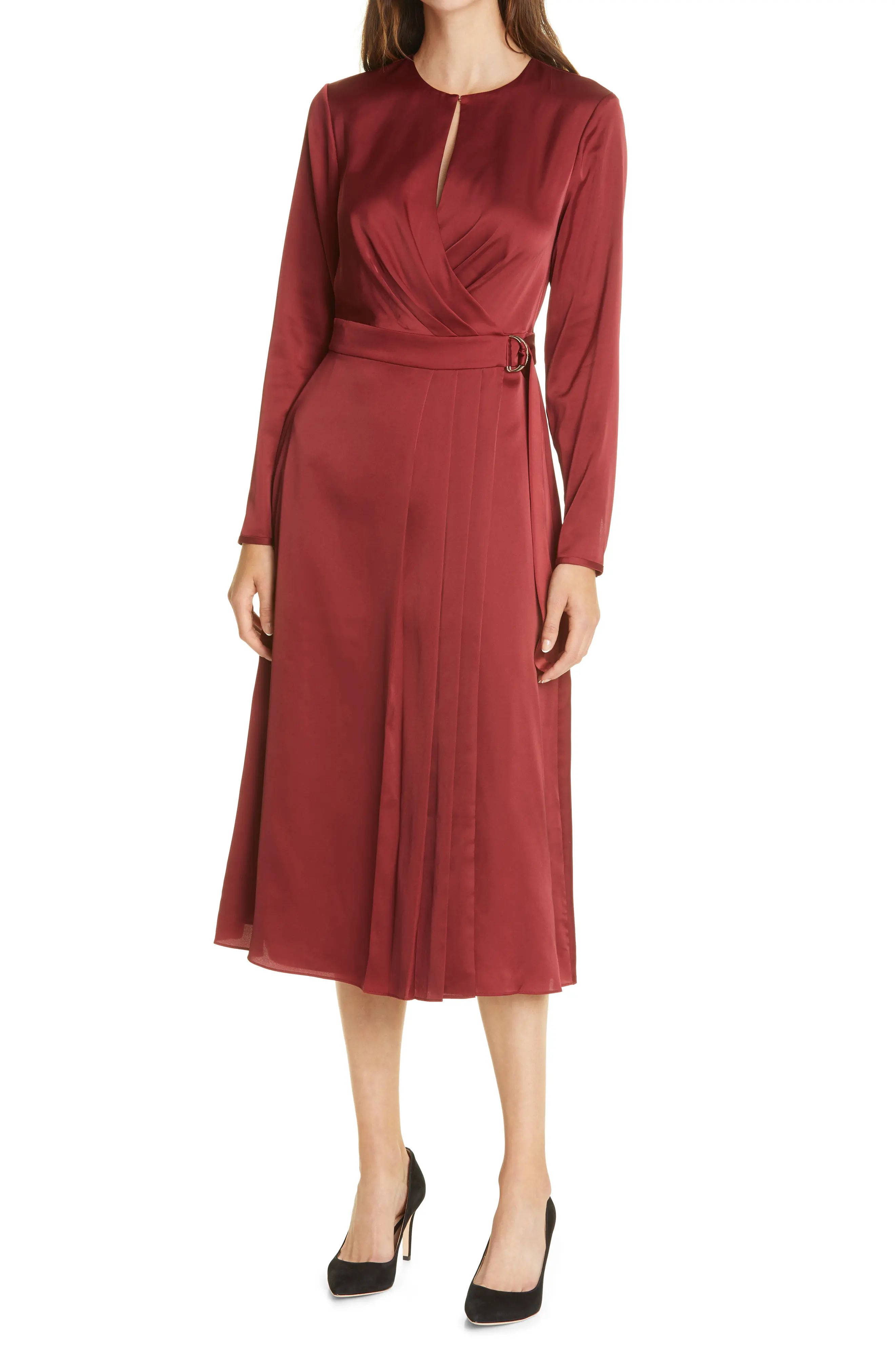 Women's Ted Baker London Neenha Long Sleeve Wrap Dress, Size 4 - Red | Nordstrom