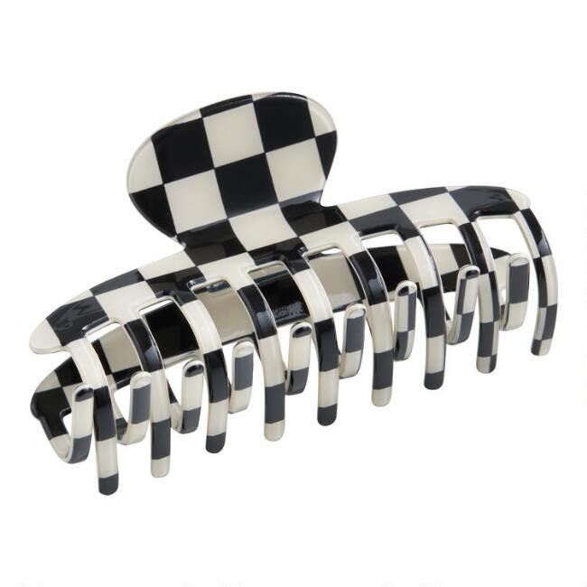 Black And White Checkered Acrylic Claw Clip | World Market