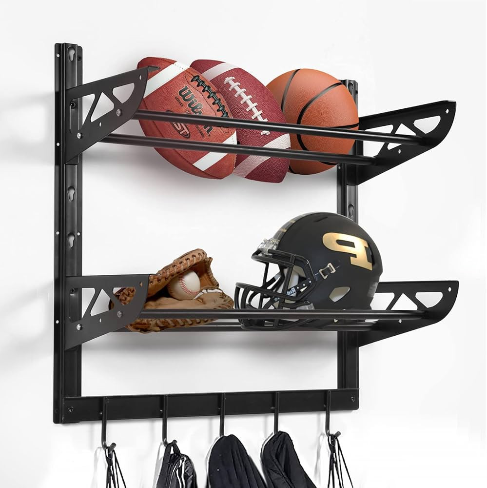 Amazon.com: Wallmaster Garage Sports Equipment Organizer Ball Storage Rack Wall Mount Adjustable ... | Amazon (US)
