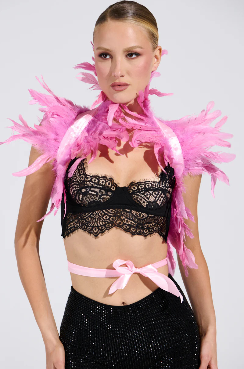 HERE FOR THE DRAMA FEATHER BOLERO | AKIRA