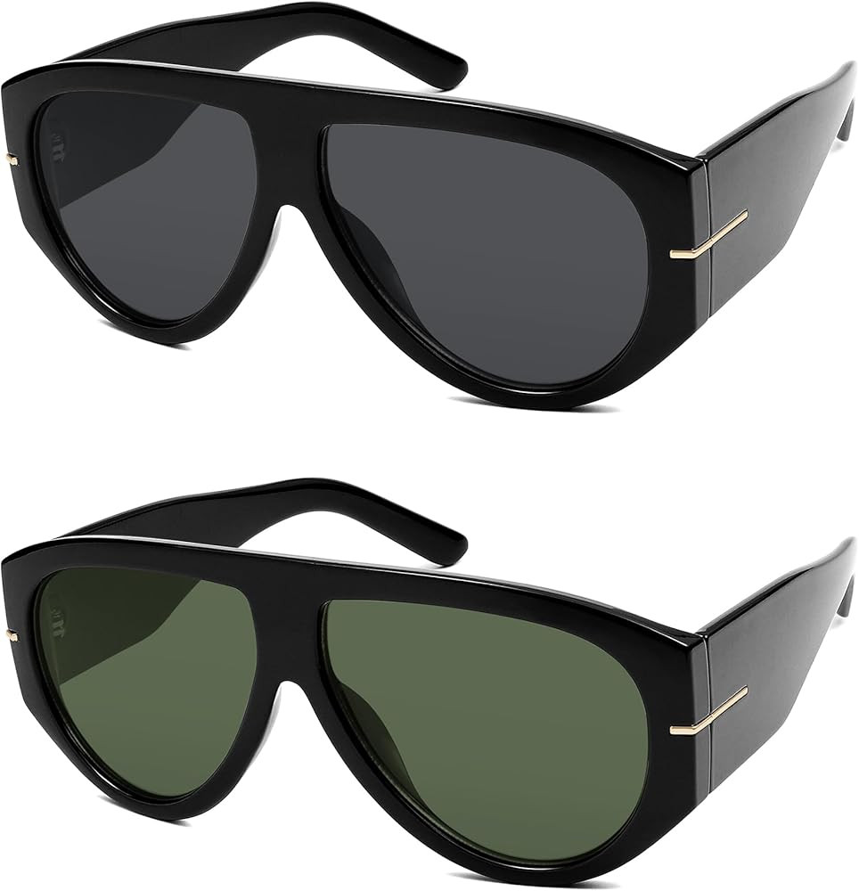 Oversized Retro Aviator Sunglasses Womens Mens 70s Classic Vintage Sun Glasses AR82227 | Amazon (US)