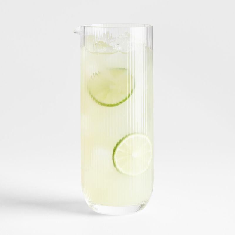 Symphony 47-Oz. Fluted Glass Pitcher + Reviews | Crate & Barrel | Crate & Barrel