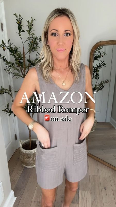 Amazon ribbed romper-on sale!🚨This soft, stretchy, lightweight romper is a must-have this summer! Free People vibes! Wearing small in grey, 7 colors available! 

Amazon outfit, travel outfit, casual style, Amazon finds, found it on Amazon, Amazon must haves, Amazon fashion, outfit, travel style, casual outfit, what to wear, how to style, comfy chic outfit, elevated casual, designer look for less, Amazon fashion, free people inspired, amazon must haves, athleisure style, comfy style, mom outfit, easy outfit, affordable fashion, errands outfit 

#LTKfindsunder50 #LTKtravel #LTKsalealert