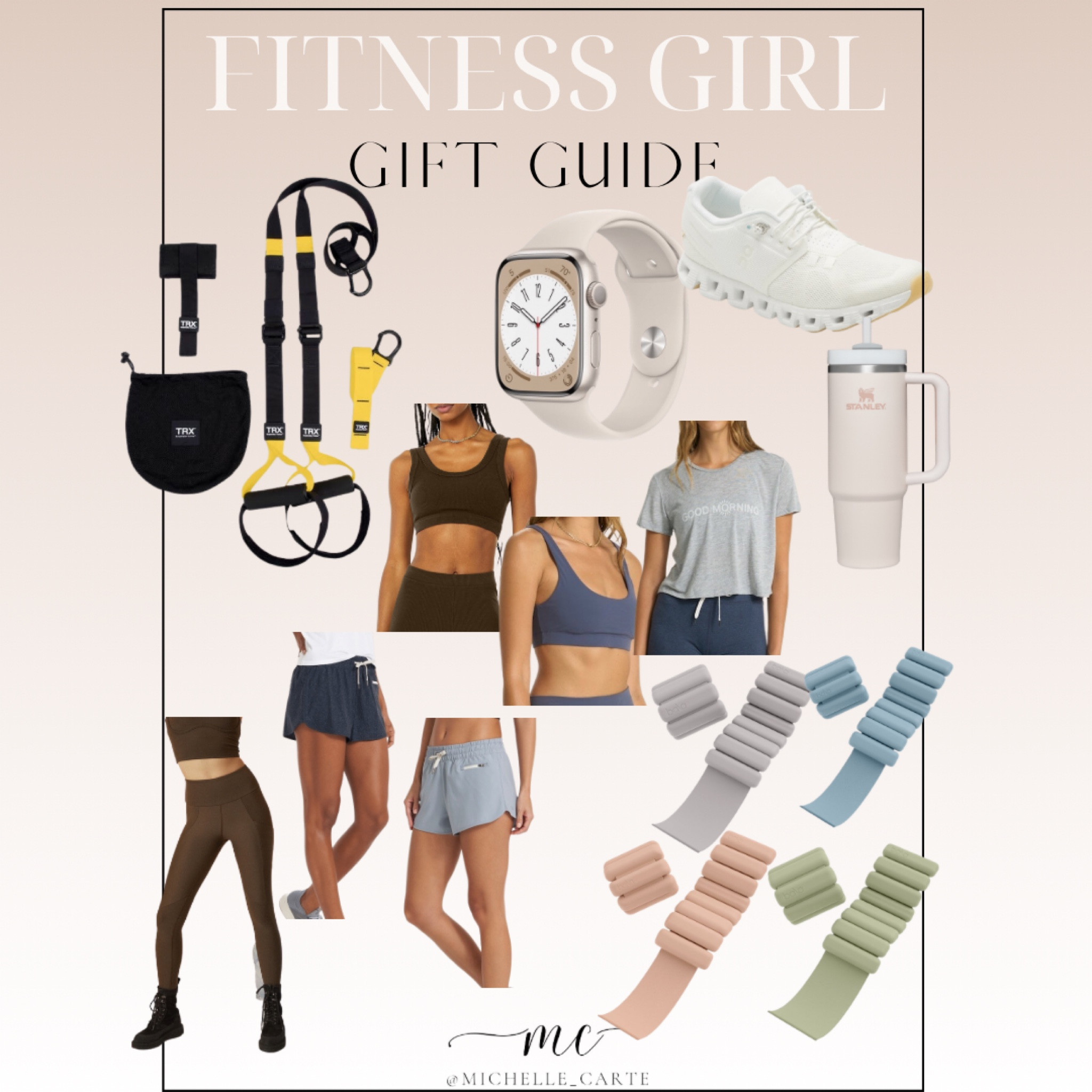 Gifts for the fitness lady in your life. TRX is portable and can go with you where ever there is a door. Bala bands come in 1 lb and 2 lbs for high rep/ walking workouts. Hydrate and monitor your workouts getting you ready to start your New Year off recording and tracking all your fitness goals! 

#LTKunder100 #LTKfit #LTKHoliday