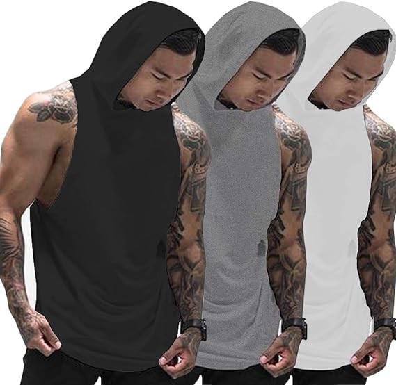 Muscle Killer 1 or 3 Pack Men's Workout Hooded Tank Tops Bodybuilding Muscle Cut Off T Shirt Slee... | Amazon (US)
