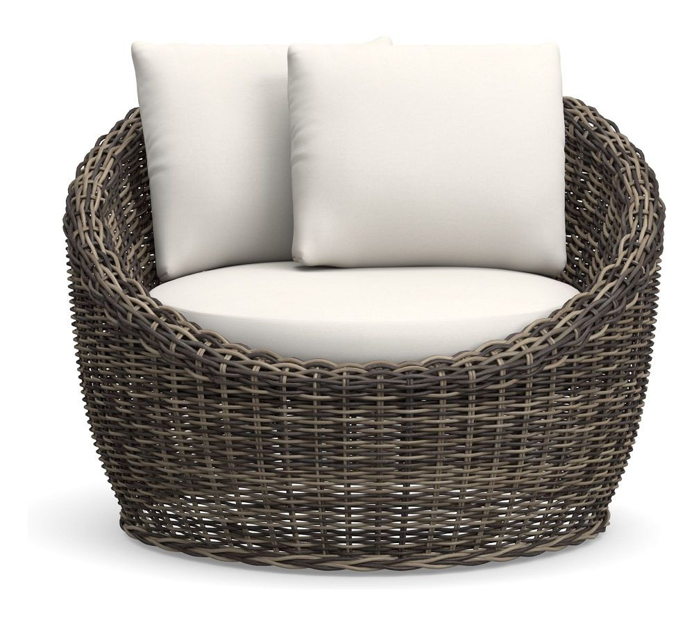 Huntington All-Weather Wicker Papasan Swivel Chair | Pottery Barn (US)