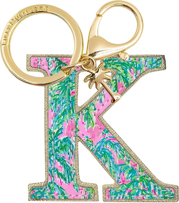 Lilly Pulitzer Leatherette Initial Keychain, Letter Bag Charm for Women | Amazon (US)
