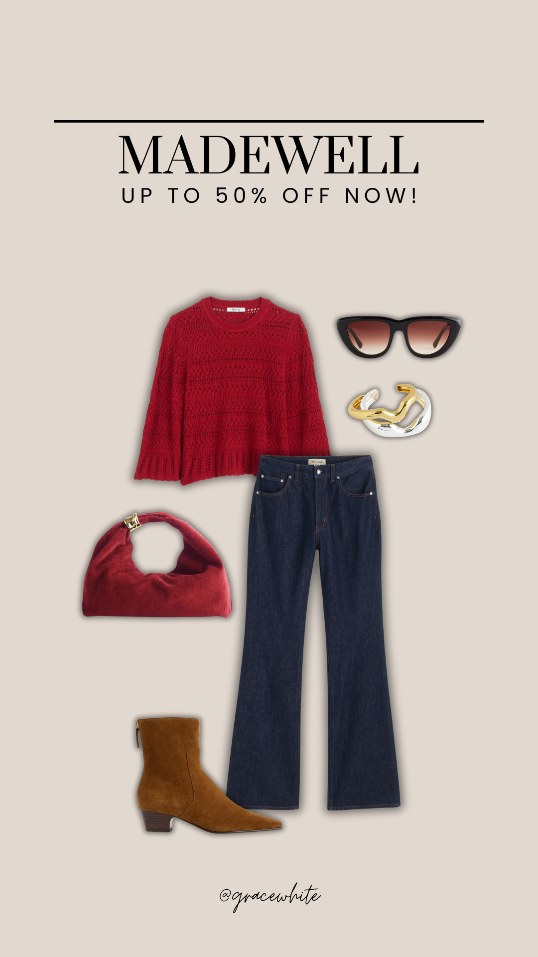 Everything in this outfit is on sale now!! I am obsessed with the flared jeans from Madewell & they are TTS!!

madewell, madewell sale, valentines outfit inspo, valentines outfit, casual valentines outfit, grace white 

 #LTKgrwm #LTKootd #LTKSaleAlert
