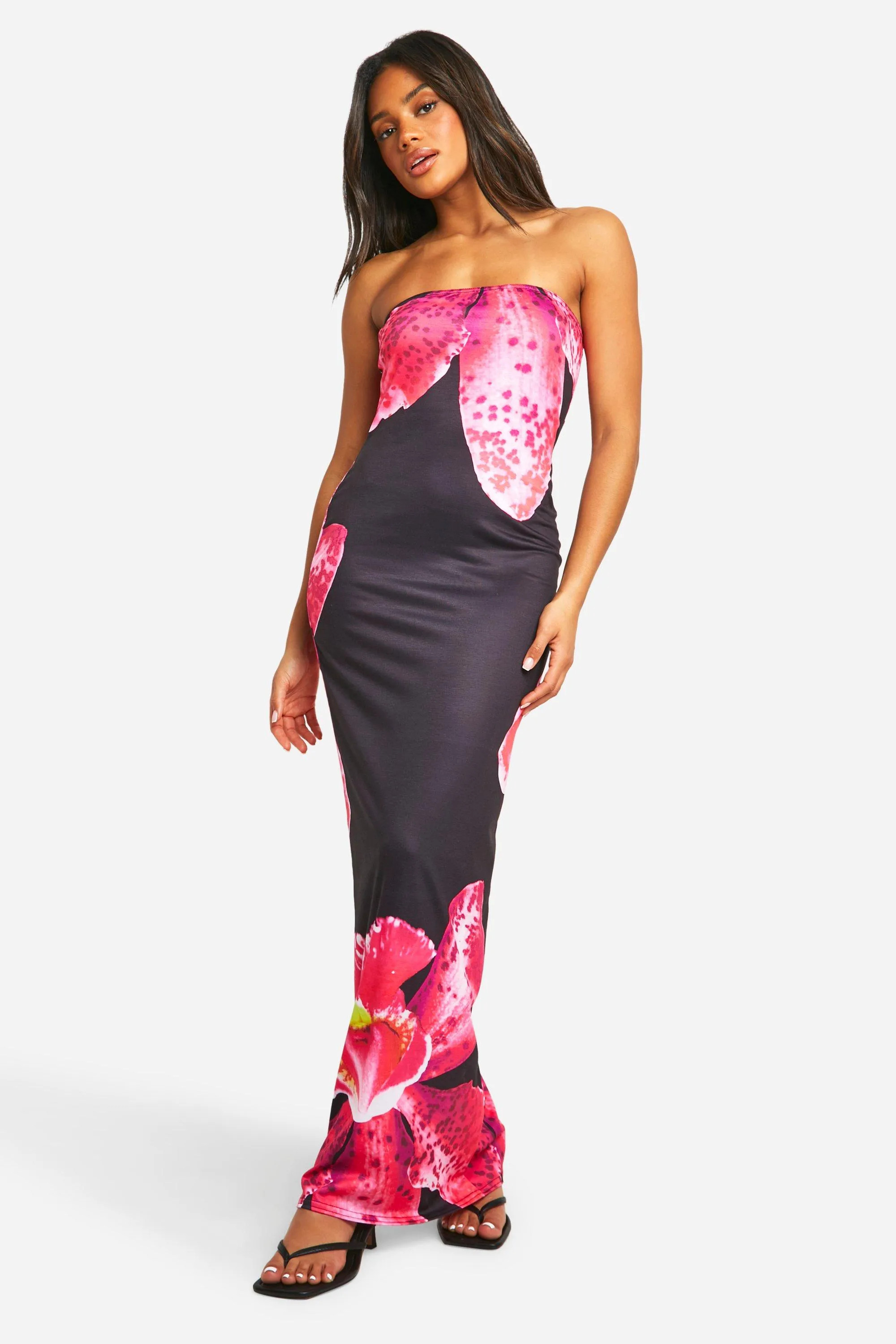 Dresses | Floral Bandeau Maxi Dress | boohoo | Boohoo.com (UK & IE)