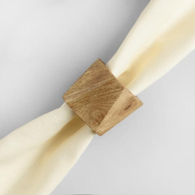 Geometric Wood Napkin Rings, Set of 4 | World Market