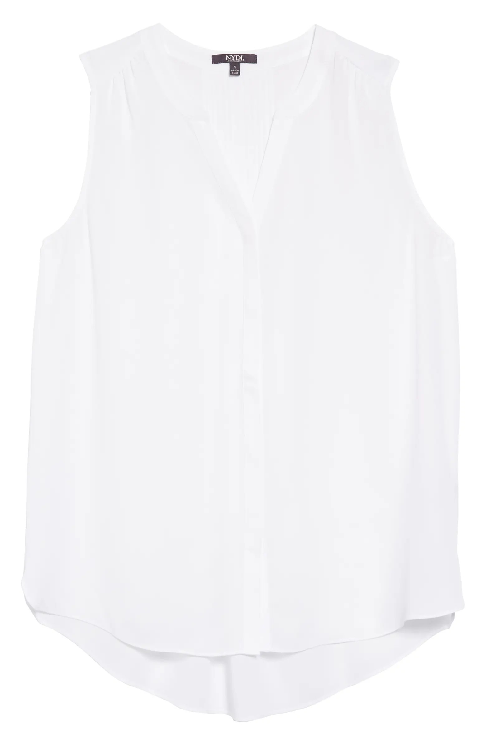 Print Pleat Back Sleeveless Split Neck Blouse | Nordstrom